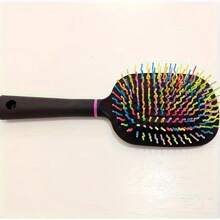 1 bucată perie mare de aer pentru îngrijirea cailor, cu peri de cauciuc antistatic și mâner din plastic ABS, potrivită pentru părul normal și lung, prindere antistatică și confortabilă pentru toate tipurile de păr