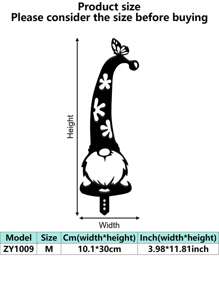 Nordic Style Metal Material, Striped Pointed Hat Long Beard Santa Gnome Silhouette, Unique Aesthetic And Sturdy Quality, Metal Garden Decor Rustic Charm - Suitable For Garden Decoration, Balcony Arrangement, Yard Landscaping, Indoor Corner Accents, Christmas Decoration