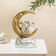 1 pièce de décoration acrylique plate 2D très belle, représentant un agneau mignon thématique de l'Aïd al-Adha avec son dos contre la lune croissante. Convient pour la décoration de la maison, de la chambre à coucher, du salon, de la table de salle à manger, du bureau, du jardin extérieur, pour la célébration de l'Aïd al-Adha, etc.