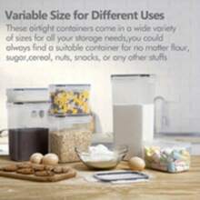 THELIFE Set Di 15 Contenitori Per Alimenti Ermetici Per Organizzare Cucina E Dispensa, Senza Bpa, Barattoli In Plastica Con Coperchio, Perfetti Per Cereali, Farina E Zucchero - Etichette Bonus, Marcature - Lavabile In Lavastoviglie