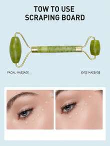 Bộ 2 con lăn massage Beauty Jade Gua Sha, Bộ dụng cụ massage Gua Sha - màu xanh lá - Xem 4