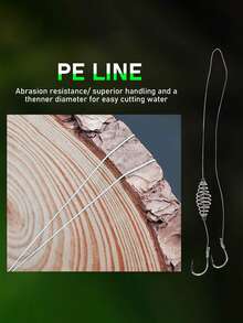 SOUGAYILANG 5pcs/Pack Silver Carp Big Head Carp Spring Double Hook Fishing Spring Hook Line Set Silver Carp Hook Finished Rig Double Hook - Silver - View 7