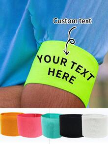 1 件定制个性化文字袖带，带弹性钩环扣，适用于自行车、足球、体育赛事和慈善事业，多功能、耐用、防霉、装饰性、可重复使用、精致、时尚、高品质、色彩鲜艳、现代、定制、个性化、独特，适合男士、女士的理想礼物 - 多色 - 查看 7