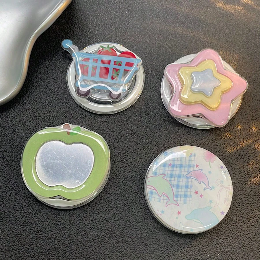 Korean-Style Colorful Star Magnetic Phone Stand, Powerful MagSafe Desk Holder For Slouchy Use Compatible With IPhone, Android Phone, Gift For Birthday, Family, Friends Push-Pull Phone Grip, Phone Holder, Phone Accessories - 彩色 - 查看 1