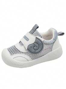 Nuevos zapatos deportivos con diseño de ganchos y bucles en las orejas, estilo bonito para la temporada de primavera/verano para niños pequeños. Cuentan con parte superior de malla transpirable, suela blanda de TPR antideslizante, y puntera protectora. Adecuados para niños y niñas de 6 meses a 3 años para uso en interiores/exteriores y caminata casual. 1 par