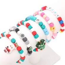 60pcs 6mm Soft Clay Square Beads Handmade Bracelet Necklace Jewelry DIY Accessory Material Kit, Colorful Beading Supplies