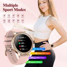 CyberDyer Relógio inteligente feminino com 2 pulseiras (faz/atende chamadas), tela IPS de 1,32", rastreador de atividades físicas com ciclos menstruais, monitor de sono, modos esportivos, relógio inteligente moderno com vários mostradores para iOS e Android