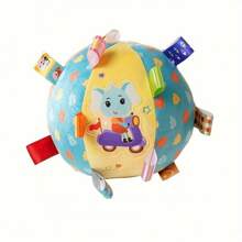 1PC Baby Plush Grip Ball With Bell - Soft Polyester, Mixed Colors - Soft Plush Sensory Ball Toy For Early Educational, Ribbon Tag Ball For Baby Kids Toddlers Infants, Ideal Birthday Gift