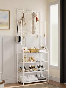 1pc Multi-Tier Shoe Rack, Home Entryway Shoe Shelf Organizer, Multifunctional Shoes & Hat Storage Rack - Multicolor - View 8