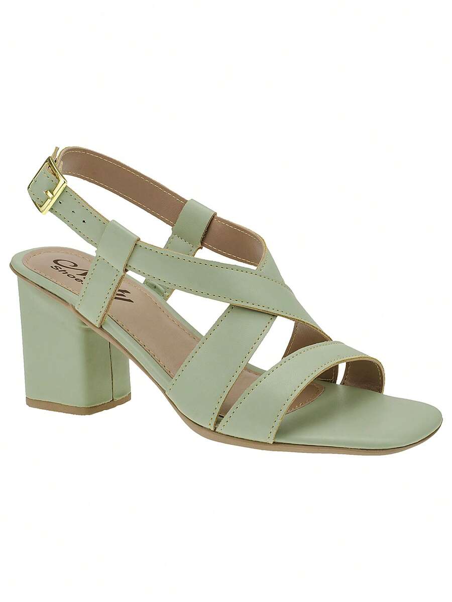 Formal Sandals High Heel Block Thick Comfortable Party Fashion Elegant Large Size - 薄荷 - 查看 1