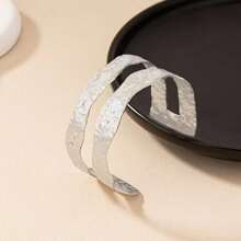 1pc Fashionable Minimalist Metallic Sea Star Linked Adjustable Bangle Bracelet For Women
