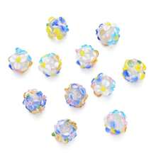3pcs Floral Glass Beads - With 3D Flower Surface, DIY Jewelry Making Accessories, Suitable For Bracelets, Necklaces, Earrings, Keychains, Phone Straps, And Craft Projects