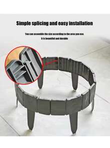20/10pcs Plastic Garden Edging Border, Imitation Stone Fence Panels, Outdoor Patio Barrier