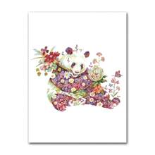 1pc Colorful Cat Dog Rabbit Tiger Animal Canvas Painting Nursery Poster Wall Art Printing Pink Flower Pictures Kid Room Optional Frame ,Wall Art With Frame