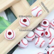 30 件异想天开的棒球珠，用于珠宝制作 - 简单、可爱的风格 DIY 珠子，可用于手链、项链、饰物、手机包链、吊坠、手工工艺品用品 - 非常适合创意珠宝设计师