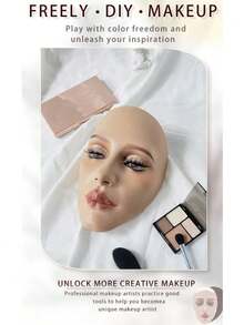 BUCICE 5D硅胶仿生皮肤化妆练习模型，全脸，适合初学者和专业化妆师，价格实惠，可作为圣诞礼物，化妆品，化妆工具，平价商品，礼品，女士礼物，圣诞礼物