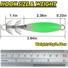 5 Packs Glow-In-The-Dark Squid Jigs - UV Reactive Octopus Lures With Multi-Tentacle Hooks For Night Fishing | Saltwater Flashing Lures For Calamari, Cuttlefish & Deep Sea Angling