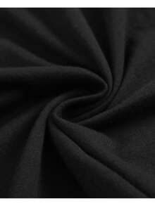 Men's Black T-Shirt White Ink Heat Transfer Technique Invincible Hide And Seek Champion Style Loose Plus Size 100% Cotton Casual Style Printed Crew Neck T-Shirt Super Comfortable For Daily Wear Fitted Design Machine Washable Suitable For All Seasons - Black - View 4