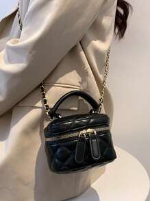 Women's Fashion Simple Stitching Quilted Hand Carry Small Bag, Daily Shopping, Travel, Dating, Party, Crossbody Shoulder Bag