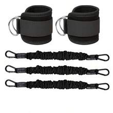 Bộ 5 dây đàn hồi kèm 2 dây quấn mắt cá chân, thích hợp cho tập luyện cơ chân, đá Taekwondo và tập luyện sức mạnh. - Nhiều màu - Xem 1