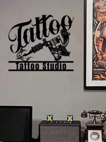 1 pezzo di Decorazione da parete in metallo personalizzata - Targa personalizzata con nome dello studio per la casa, per la decorazione della stanza degli uomini e dell'officina - Design versatile per appendere - Regalo perfetto per gli amanti dei tatuaggi, decorazione di San Valentino, decorazione di San Valentino