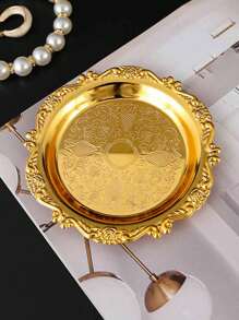 1/2pcs, Round Storage Tray, Multi-Function Jewelry Display Tray, Necklace Tray, Jewelry Rack, Dessert Tray, Fruit Tray, Ring Tray, Storage Rack, Home Decoration, Perfume, Candles, Festival Party, Wedding Gifts Suitable For Weddings, Valentine'S Day, Storing Jewelry And Jewelry In The Living Room, Dressing Table, Study, And Dressing Room.