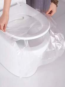 50pcs/Pack Travel Disposable Waterproof Toilet Seat Covers, Portable Airplane Public Restroom Bacteria Protection Accessories For Camping Road Trips Bathroom Decor Summer - Multicolor - View 3