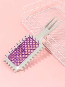 定型卷发造型梳1件装，家用空心卷发梳，按摩梳，麦秆卷发梳，三尖尾设计，轻松打造波浪卷发造型，尼龙气垫梳，适合卷发、直发、儿童使用。麦秆材质，返校季、旅行度假必备，女士美发配件，梳子，后梳，造型梳，卷发梳，边缘梳，发梳，梳发，梳子套装，梳发，卷发梳，解结梳，女士发梳，头发，旅行，美发产品，美发工具，美发用品，理发师，理发配件，理发店，美发设备