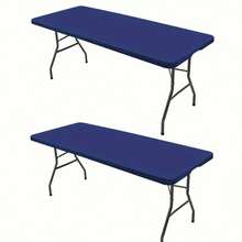 1/2pcs Stretchable Polyester Tablecloth - Washable, Wrinkle-Resistant Rectangular Table Cover, Suitable For Indoor/Outdoor Dining, Parties, Picnics And BBQs, Available In Multiple Colors - Multicolor - View 16