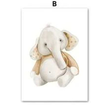 1pc Boho Bear Elephant Butterfly Rocking Horse Rainbow Wall Art Canvas Painting Posters And Prints Pictures For Room Decor Optional Frame,Wall Art With Frame - Multicolor - View 13