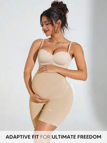 TAKUSUN Maternity Plus Size Seamless Tummy Stretchable Shorts Comfortable Bottom Maternity Shorts