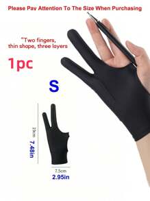 Finego 1/2/3 piezas Guante de dibujo de artista, guantes de pintura de dedos, guantes de mano derecha e izquierda para tableta gráfica de arte digital, iPad, dos dedos con elasticidad suave y transpirable para lápiz óptico, lápiz, boceto, pintura, útiles de oficina y escuela, suministros de pintura y dibujo, guantes de dibujo, regalos creativos, regreso a la escuela, útiles escolares