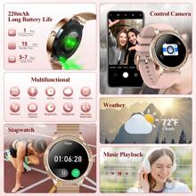 CyberDyer Relógio inteligente feminino com 2 pulseiras (faz/atende chamadas), tela IPS de 1,32", rastreador de atividades físicas com ciclos menstruais, monitor de sono, modos esportivos, relógio inteligente moderno com vários mostradores para iOS e Android