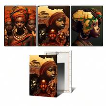 1 件墙面艺术海报现代非洲女性肖像海报和印刷品帆布画墙面艺术画适用于客厅家居装饰无框帆布，可选画框