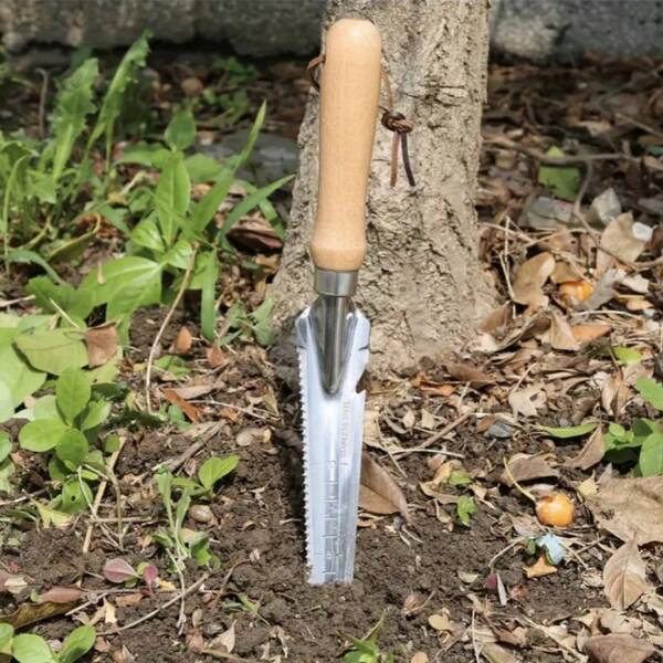 1pc 5-In-1 Manual Puller Tool, 13 Inch With Cutting Slot Dandelion Weeder, Quick Root Extractor, Wooden Handle Garden Tool, Outdoor Lawn Care Equipment