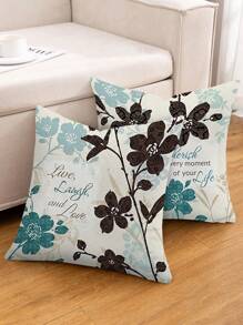 4 pièces Taies d'oreiller imprimées de fleurs vintage, Housses de coussin en velours rétro, impression unilatérale avec fermeture éclair cachée, convenant à toutes les saisons, sans insert de coussin, adaptées à la décoration de cabine extérieure, salon, chambre à coucher, canapé, patio