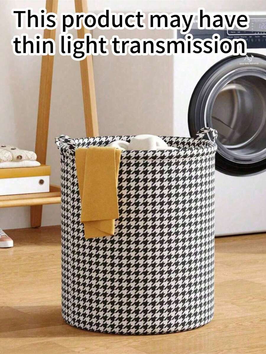 Cesta de lavandería de gran capacidad para el almacenamiento decorativo de ropa sucia, juguetes y mantas en el baño, la habitación del bebé y la sala de estar, con un estampado pata de gallo para decorar la habitación, ideal para decoración otoñal, dormitorio, Navidad y regalos de vacaciones, accesorios de viaje de verano y vuelta al cole