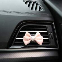 珍珠蝴蝶结通风夹，水钻汽车空气清新剂扩散器，女士室内装饰配件珍珠心