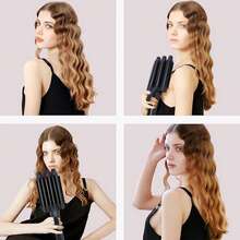 3 Barrel Hair Waver 25mm Beach Wave Hair Curler Ceramic Curling Iron For Long Medium Short Hair Quick Heating - EU C Type Plug(220-240V) - View 4