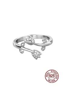 1pc Luxury 18k Gold-Plated, White CZ Decorated Tulip Flower Open Cocktail Ring, Glamorous Jewelry Gift For Women, Suitable For Everyday Wear And Dates