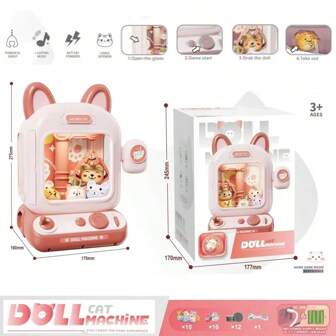 33pcs/20pcs Plush Toy Capsule Toy Vending Machine (With Plush Toys, Capsule Balls: Game Coins), Cute Cartoon Animal Characters Like Cats, Bunnies, Bears, Dinosaurs, Coin-Operated Vending Machine For Kids Party, Birthday, Thanksgiving, Christmas, Halloween Gifts