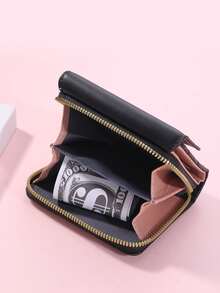 Women's Fashionable Short Clutch Wallet For Daily Use For Women Wallet - Black - View 2