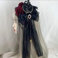 1 szt. Lolita Gothic Style All-Match Elegancki płaski kapelusz Mała spinka do włosów Akcesoria do włosów Halloween