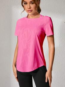 Damen Fitness Tanz Workout lässiges Gewebe Yoga Bekleidung, professionelles Laufen lose Sport Top mit ausgeschnittenem Rücken Workout Kleidung, neuer loser weißer Sommer schlankender ausgeschnittener Rücken Kurzarm Active T-Shirt, Pilates Training Fitness T-Shirt für Frauen