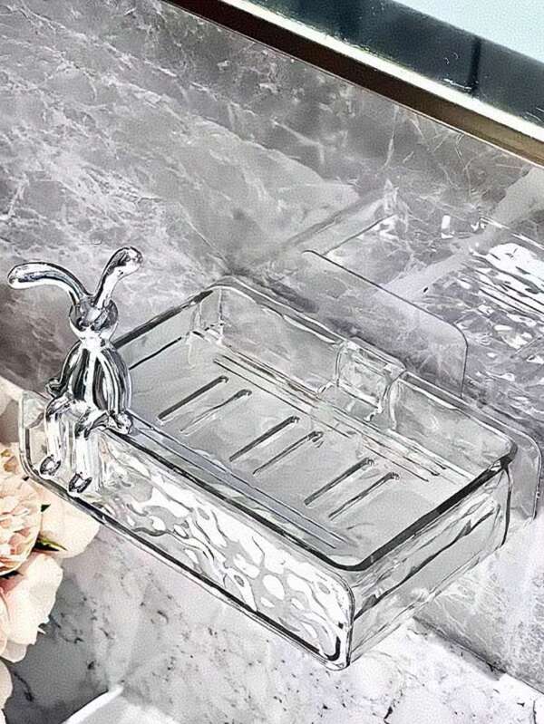 Wall Mounted Soap Dish Double Deck Large Size Draining Soap Box, Luxury Bathroom Vanity Soap Holder Without Drilling