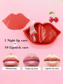 YZAK 10 片装唇膜、唇部护理凝胶面膜、保湿唇垫、含保湿精华的唇贴 - 紧致、滋润和丰盈双唇，呈现珍珠光泽和丝般柔滑的感觉 - 粉色 - 查看 3