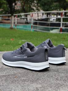 男士透气运动鞋，轻便防滑休闲运动鞋，百搭，2025年新品，防臭网眼 - 灰色 - 查看 7