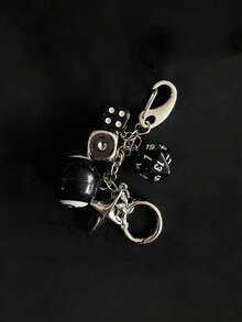 Mini Black Eight Ball Dice Beaded Backpack Pendant Handmade DIY Hanging Pendant Vintage Keychain Suitable For Giving Gift Bags Pendant Keychain Car Pendant, Suitable As A Holiday Gift Blessing Gift For Family, Couples, Friends, Colleagues Car Accessories Bag Charm School Cute Goth Y2k - Multicolor - View 13