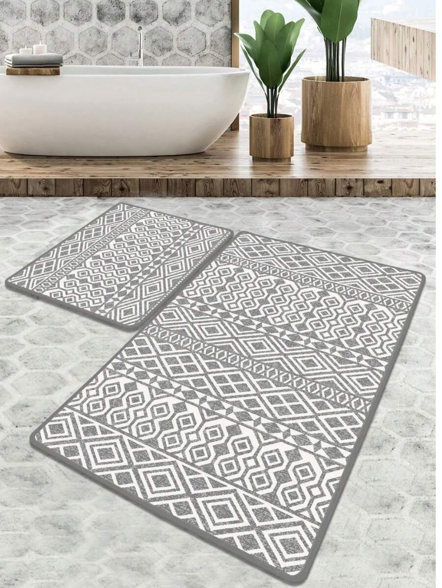 CHILAI HOME - RUGS SET Two Pıeces-60*100&50*60 - Made In Turkey - Teal Blue - View 1