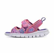 Skechers 女童夏季沙滩凉鞋透气时尚公主风 - 粉紅色/多彩色 - 查看 4